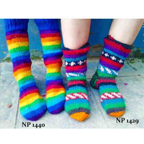 Stickade sockor från Nepal - Produktnr: NP1429